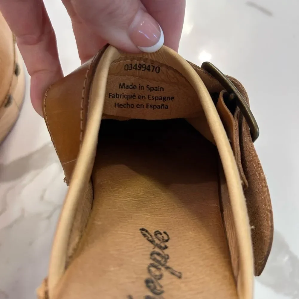 Free People Culver City Wood Leather Platform Clogs